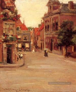 Les toits rouges de Haarlem aka une rue en Hollande William Merritt Chase Peinture à l'huile